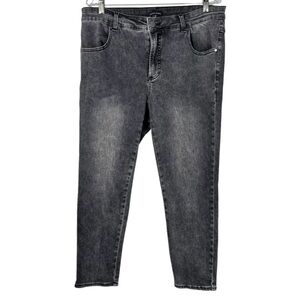 Universal Standard Gray Wash Distressed Stretch Denim Skinny Jeans 14 Plus